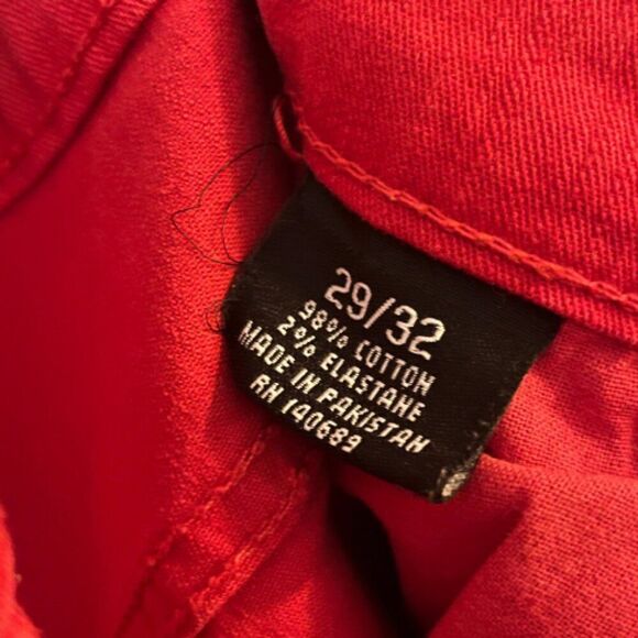 Copper Rivet Pant Women Size 29/32 Red Cotton Blend Button Five-Pockets Slim Fit - Picture 8 of 8